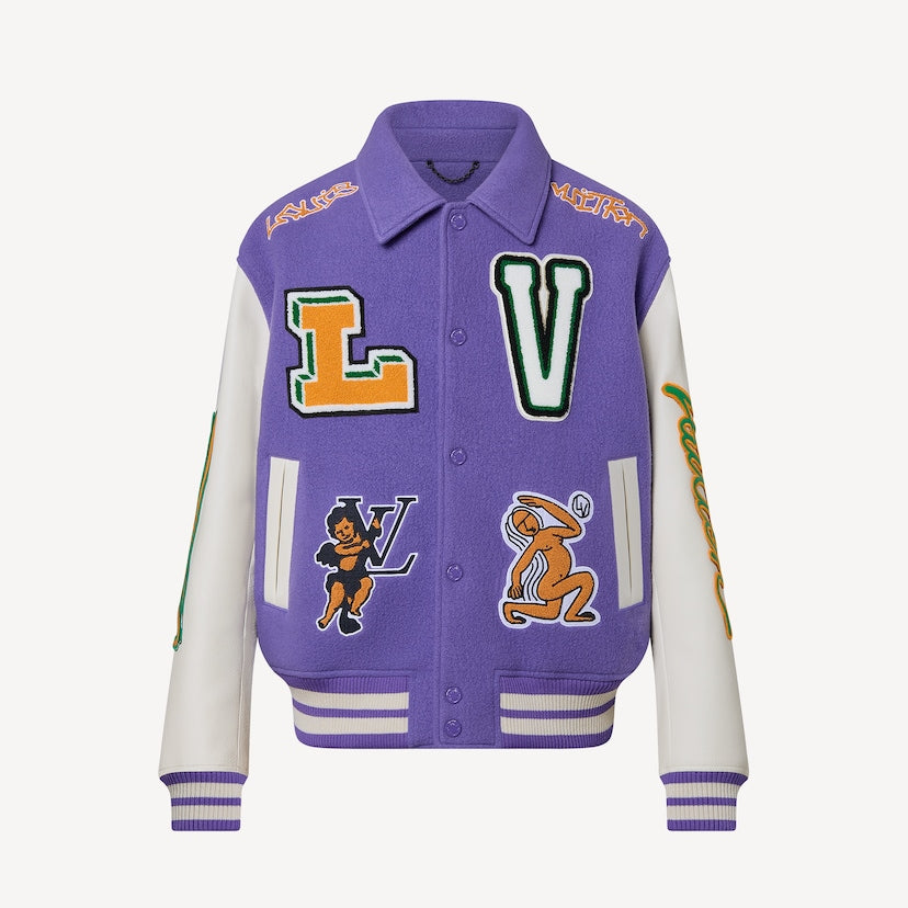 MULTI-PATCHES MIXED LEATHER VARSITY BLOUSON