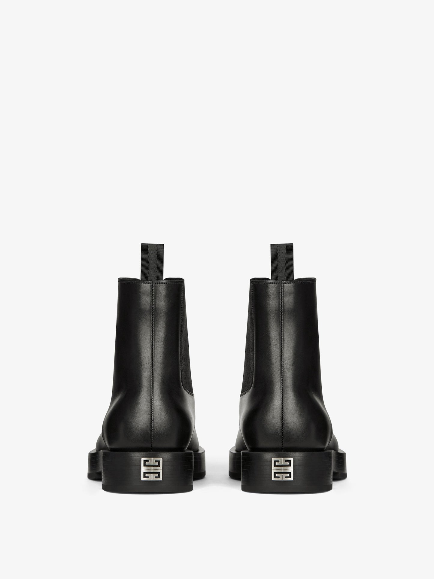 squared ankle boots in Box leather