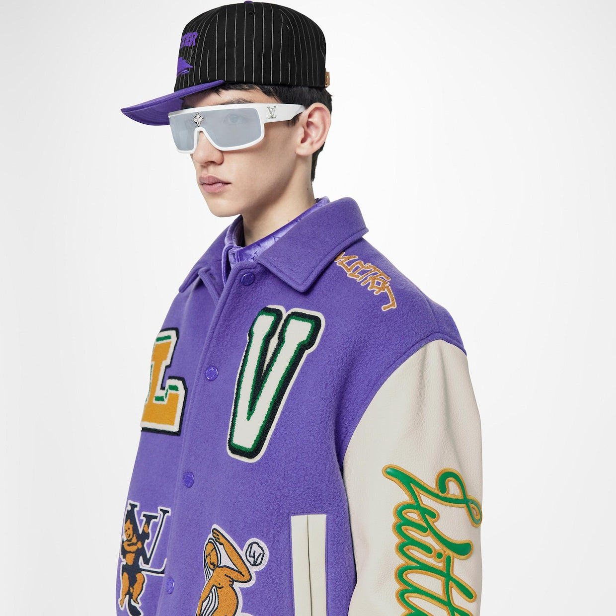 MULTI-PATCHES MIXED LEATHER VARSITY BLOUSON